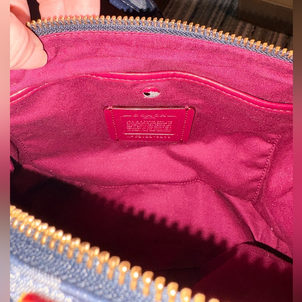 💙 Coach Signature Denim Cargo Shoulder Bag | 3239 - Picture 14 of 16